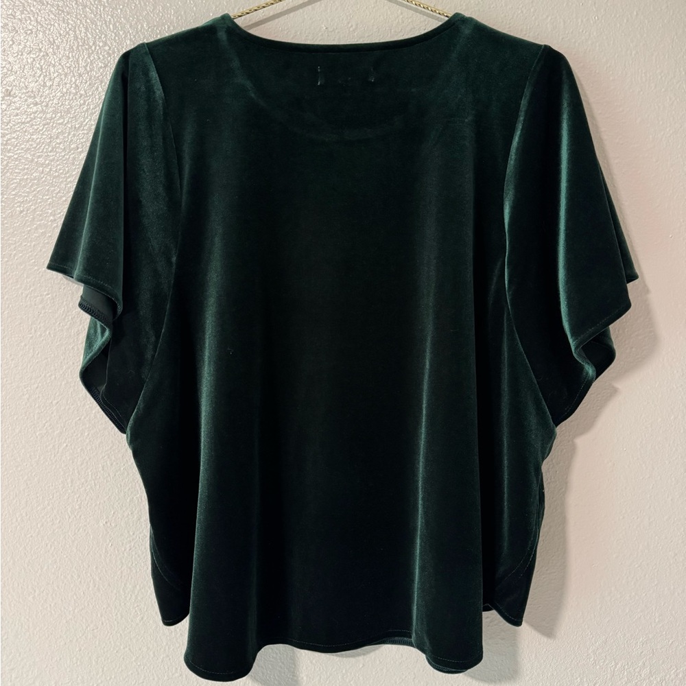 Madewell Green Velvet Butterfly Top XL - Picture 4 of 7